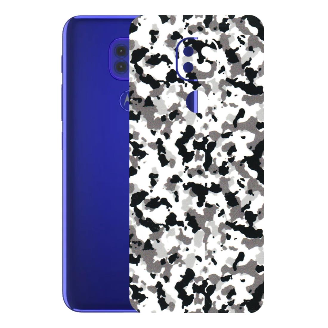 Motorola Phone Skins (All Models) - White Black Camouflage - 3D Embossed Finish (L-18) Motorola Moto G9
