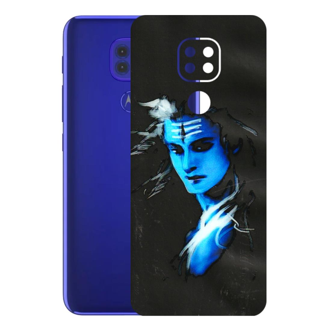 Motorola Phone Skins (All Models) - Har Har Mahadev Blue/Black - 3D Embossed Finish (L-185) Motorola Moto G9
