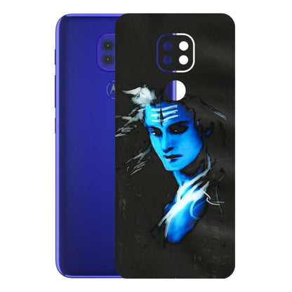Motorola Phone Skins (All Models) - Har Har Mahadev Blue/Black - 3D Embossed Finish (L-185) Motorola Moto G9