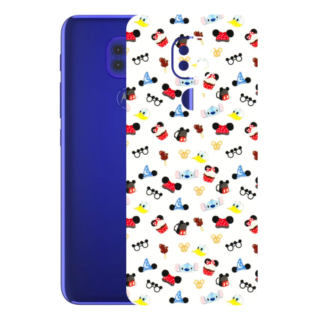 Motorola Phone Skins (All Models) - Minnie Mouse & Donald Doodles s - 3D Embossed Finish (L-194) Motorola Moto G9