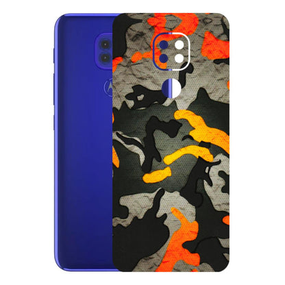 Motorola Phone Skins (All Models) - Orange Camouflage - 3D Embossed Finish (L-204) Motorola Moto G9