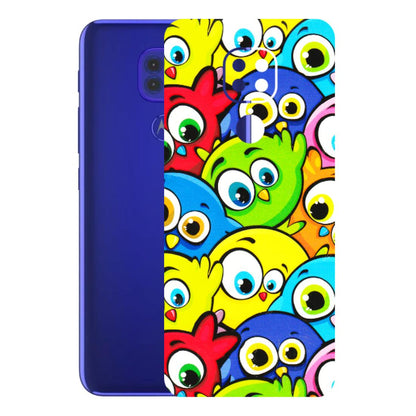 Motorola Phone Skins (All Models) - Cute Fluffy Birds - 3D Embossed Finish (L-213) Motorola Moto G9