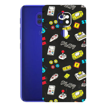Motorola Phone Skins (All Models) - Gaming Doodles - 3D Embossed Finish (L-224) Motorola Moto G9