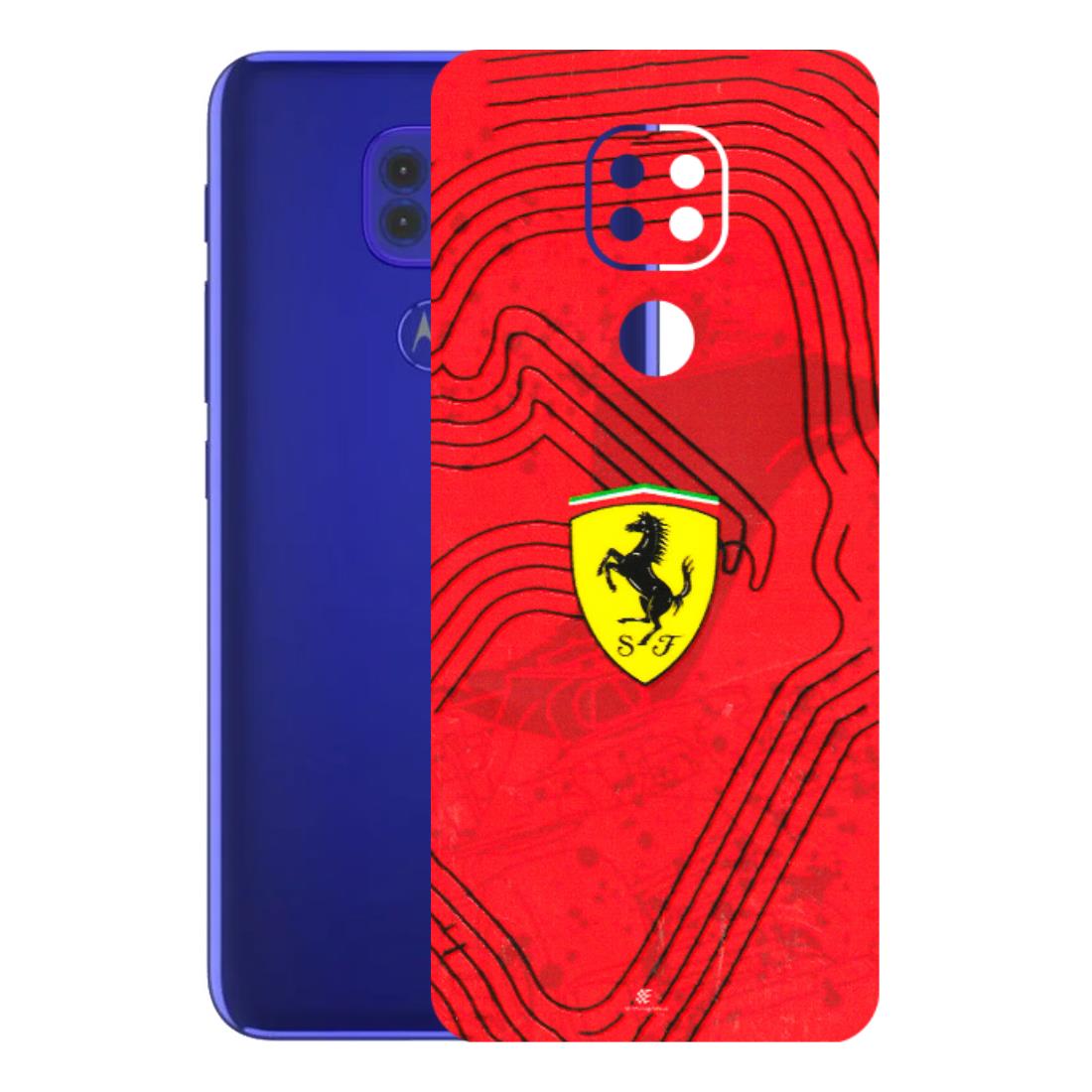 Motorola Phone Skins (All Models) - Red Ferrari Logo Stylish - 3D Embossed Finish (L-238) Motorola Moto G9