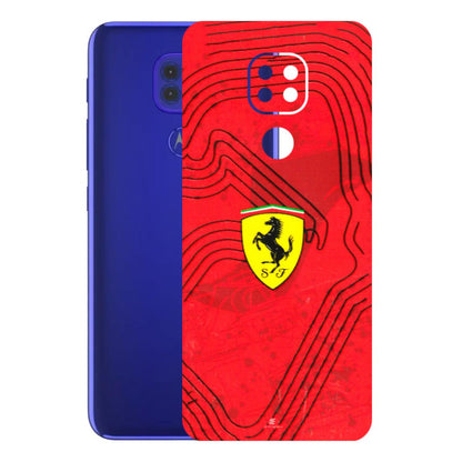 Motorola Phone Skins (All Models) - Red Ferrari Logo Stylish - 3D Embossed Finish (L-238) Motorola Moto G9