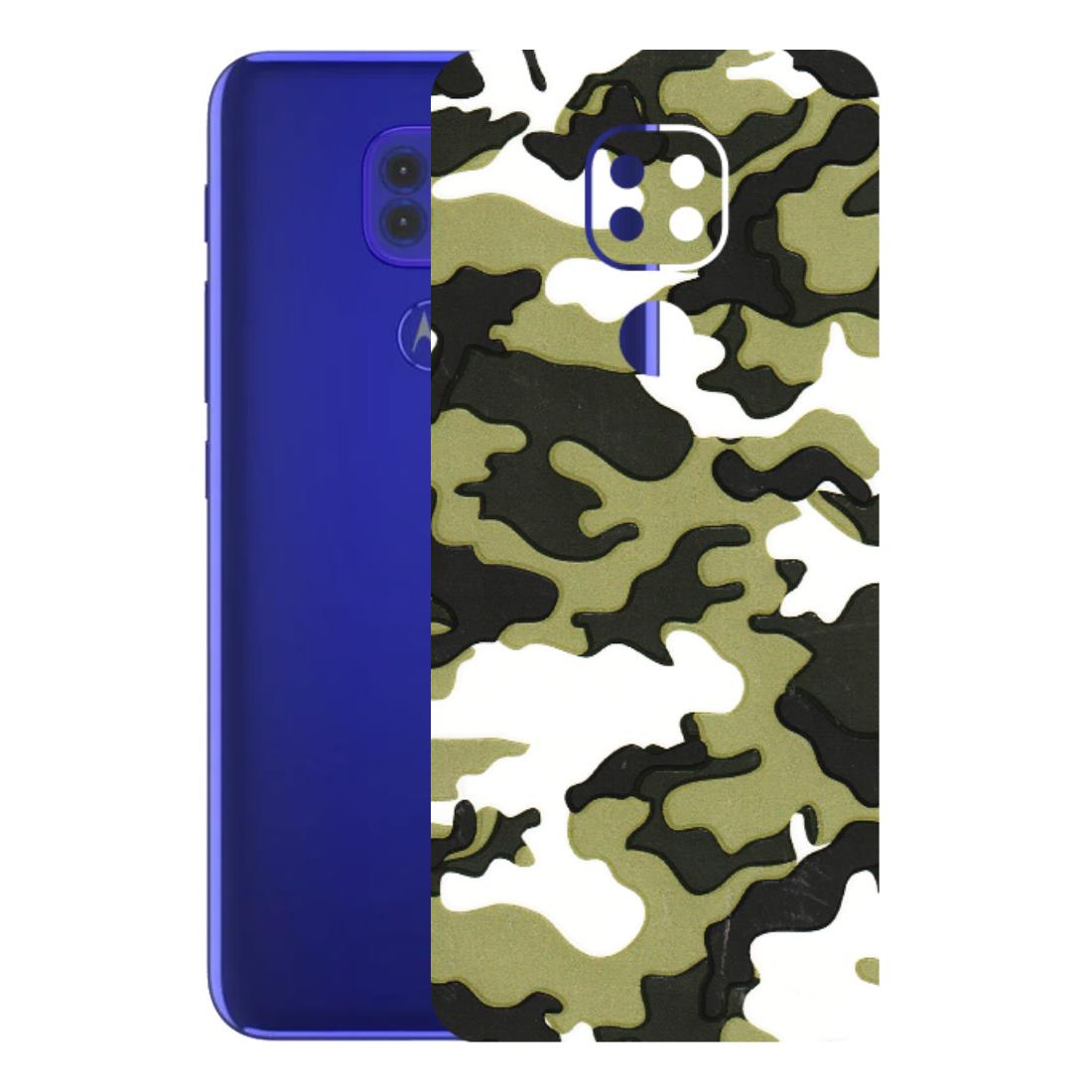 Motorola Phone Skins (All Models) - Camouflages White And Green - 3D Embossed Finish (L-243) Motorola Moto G9