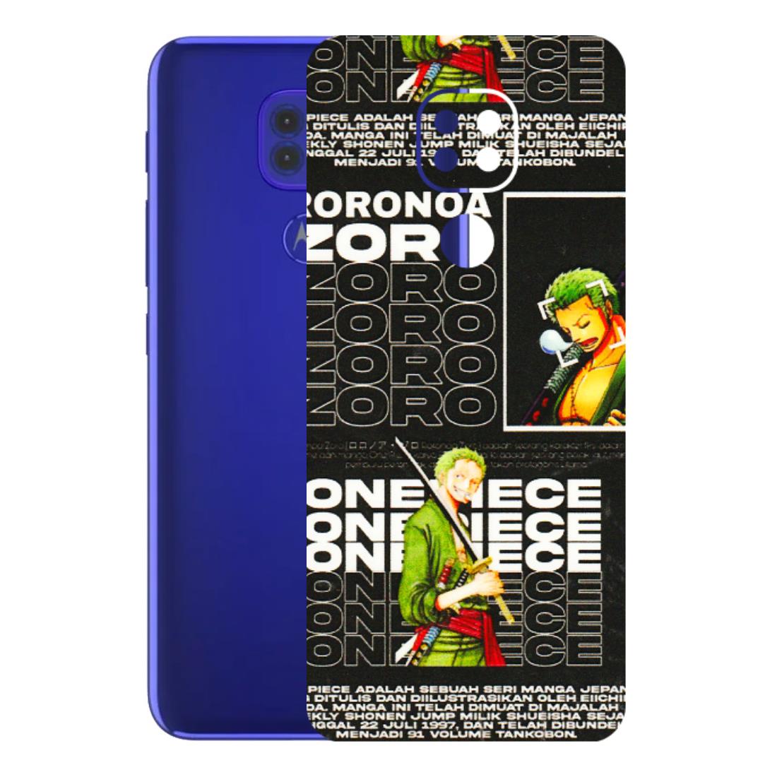 Motorola Phone Skins (All Models) - One Piece Zoro - 3D Embossed Finish (L-250) Motorola Moto G9