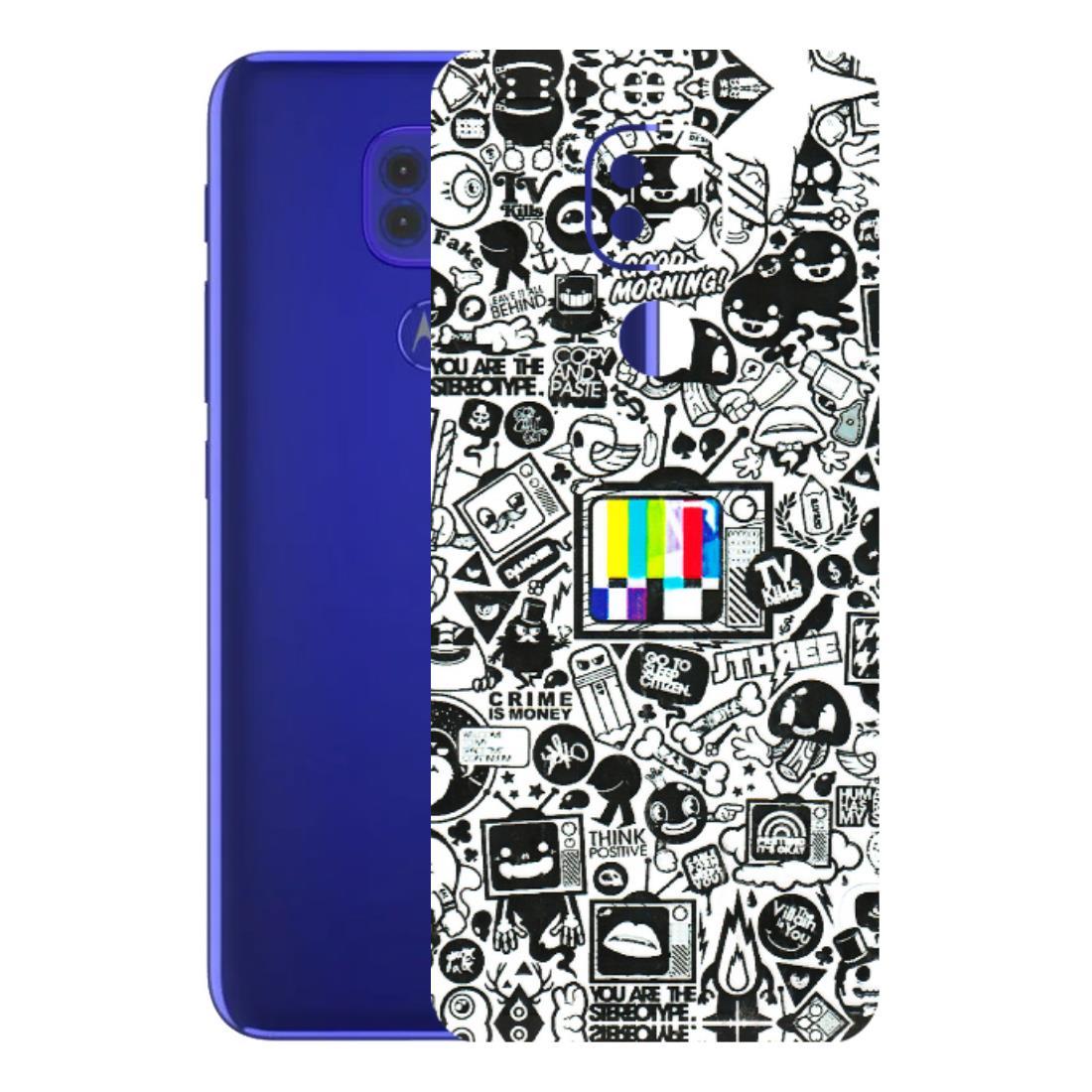 Motorola Phone Skins (All Models) - Doodles Positive Art - 3D Embossed Finish (L-263) Motorola Moto G9
