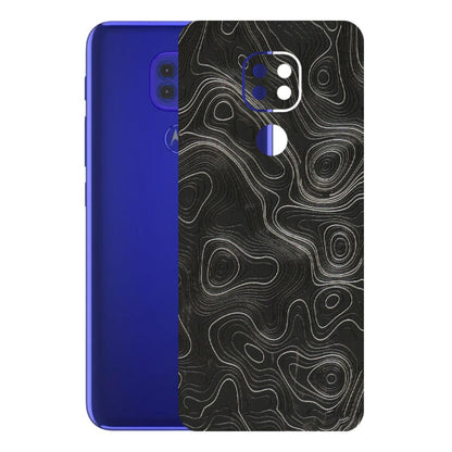 Motorola Phone Skins (All Models) - Abstract White Line Map - 3D Embossed Finish (L-269) Motorola Moto G9