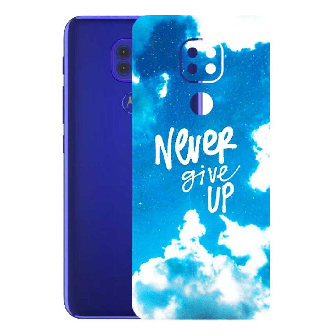 Motorola Phone Skins (All Models) - Never Give Up - 3D Embossed Finish (L-279) Motorola Moto G9