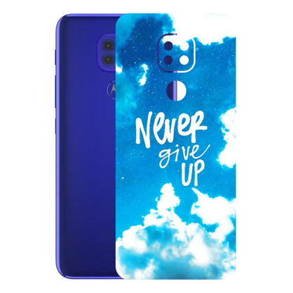 Motorola Phone Skins (All Models) - Never Give Up - 3D Embossed Finish (L-279) Motorola Moto G9
