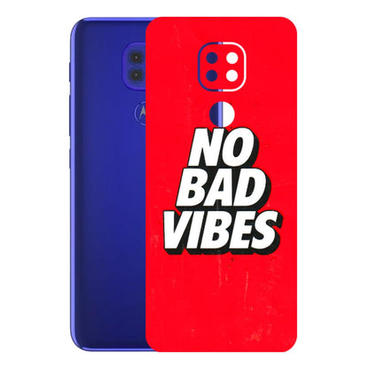 Motorola Phone Skins (All Models) - No Bad Vibes - 3D Embossed Finish (L-280) Motorola Moto G9