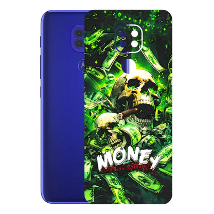 Motorola Phone Skins (All Models) - Skull Money - 3D Embossed Finish (L-303) Motorola Moto G9