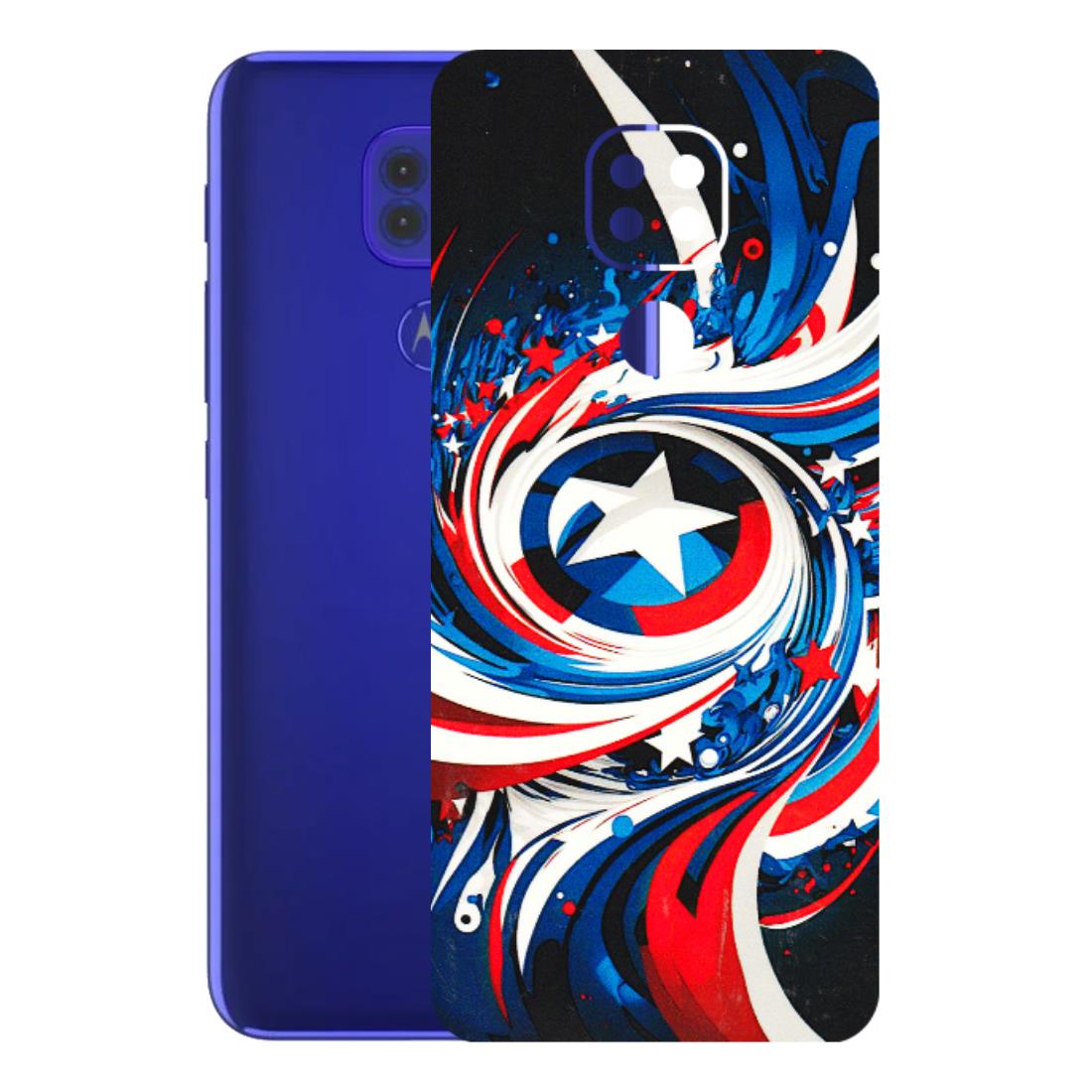 Motorola Phone Skins (All Models) - Captain America Logo - 3D Embossed Finish (L-307) Motorola Moto G9
