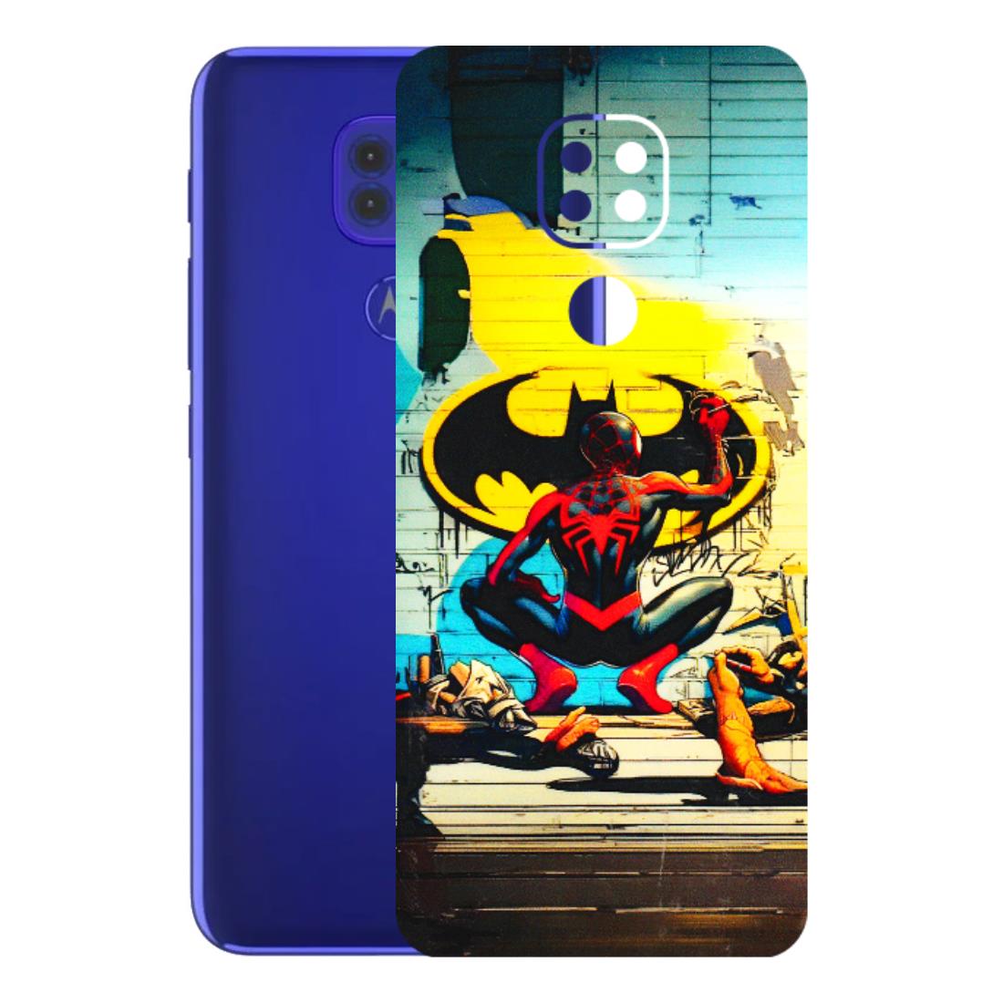 Motorola Phone Skins (All Models) - New Spiderman Bat Logo - 3D Embossed Finish (L-309) Motorola Moto G9