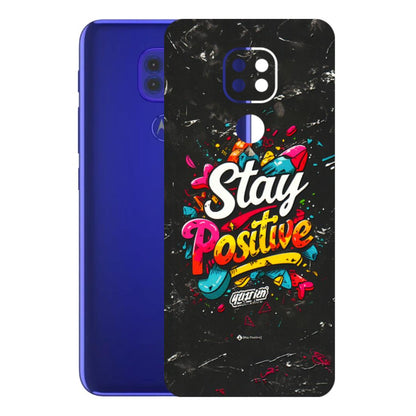 Motorola Phone Skins (All Models) - Stay Positive Black - 3D Embossed Finish (L-31) Motorola Moto G9