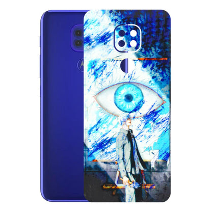 Motorola Phone Skins (All Models) - Anime Sea Blue Eye - 3D Embossed Finish (L-318) Motorola Moto G9
