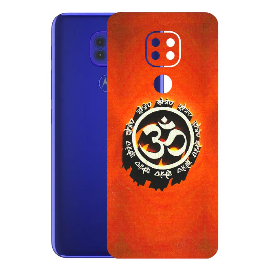 Motorola Phone Skins (All Models) - Aum Shiv Orange - 3D Embossed Finish (L-32) Motorola Moto G9