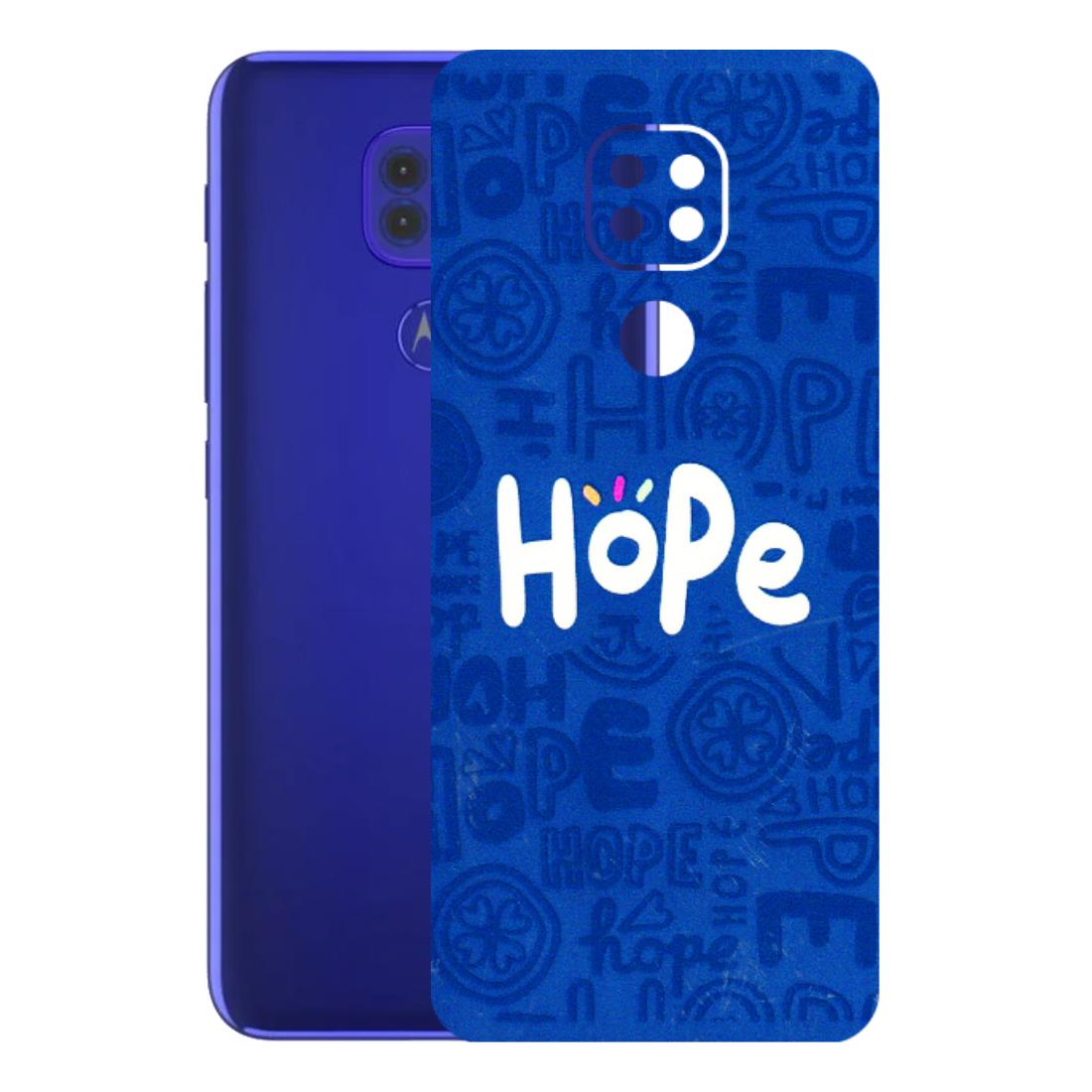 Motorola Phone Skins (All Models) - Hope Doodles Blue - 3D Embossed Finish (L-43) Motorola Moto G9