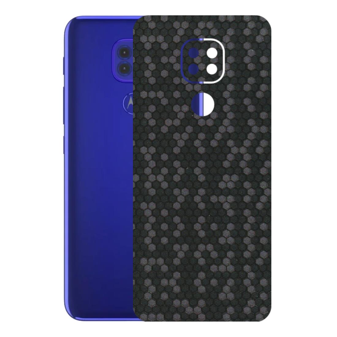 Motorola Phone Skins (All Models) - Black Grey Honeycomb Sober - 3D Embossed Finish (L-85) Motorola Moto G9