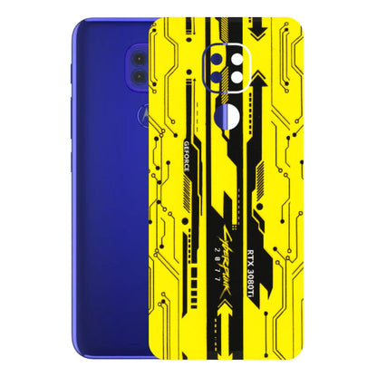Motorola Phone Skins (All Models) - Yellow Cyberpunk - 3D Embossed Finish (L-93) Motorola Moto G9
