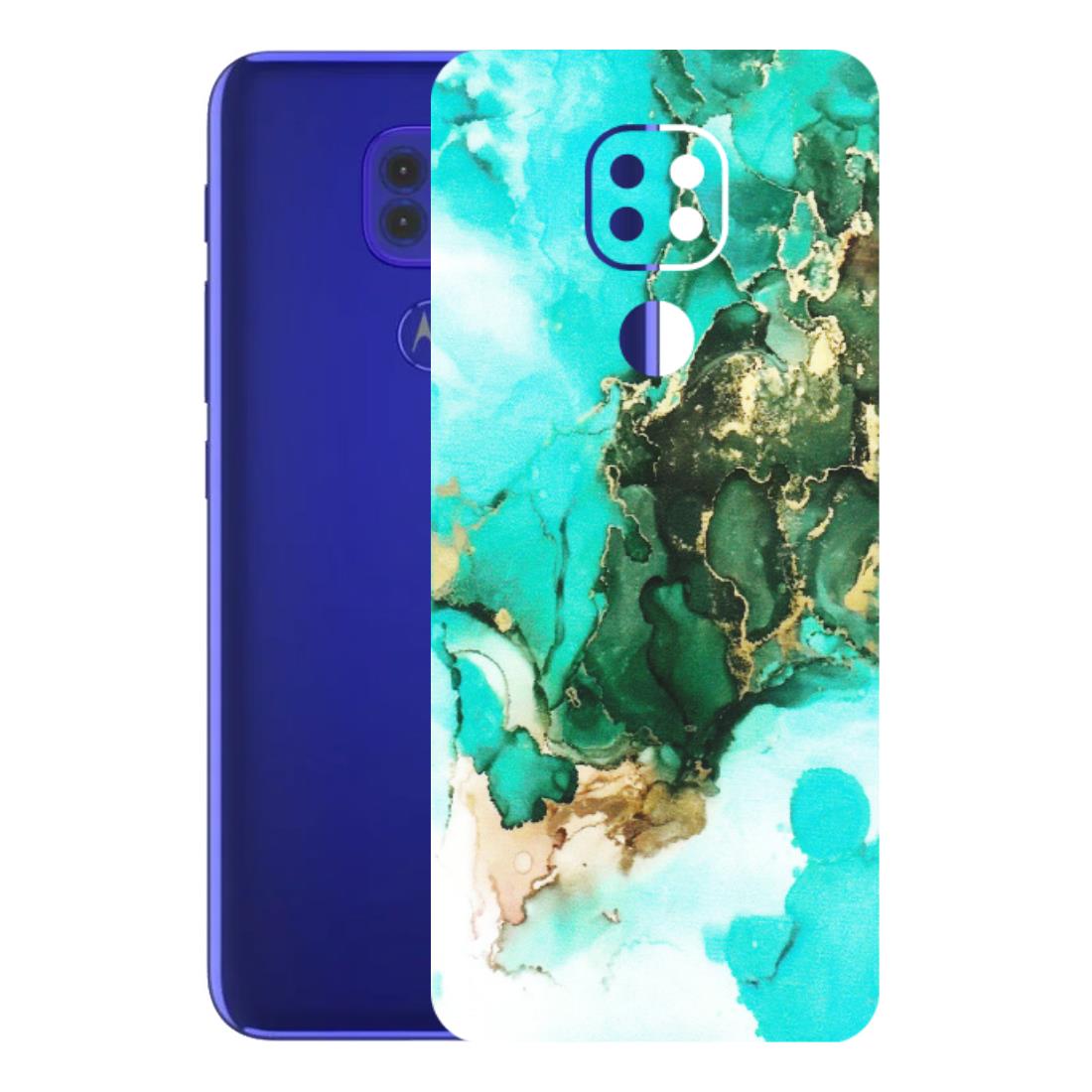 Motorola Phone Skins (All Models) - The Blue Gold Marble - Matte Finish (M-124) Motorola Moto G9