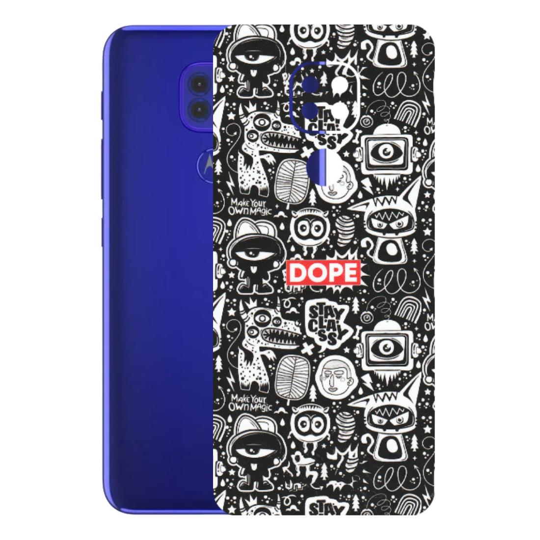 Motorola Phone Skins (All Models) - Dope Stay Classy Black Doodles - Matte Finish (M-126) Motorola Moto G9