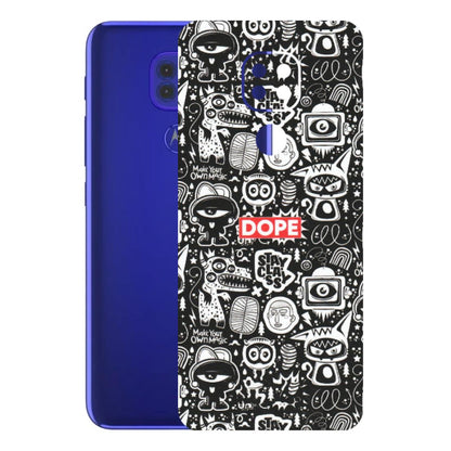 Motorola Phone Skins (All Models) - Dope Stay Classy Black Doodles - Matte Finish (M-126) Motorola Moto G9
