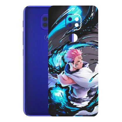 Motorola Phone Skins (All Models) - New Jujutsu Kaisen Grey Blue Anime - Matte Finish (M-127) Motorola Moto G9