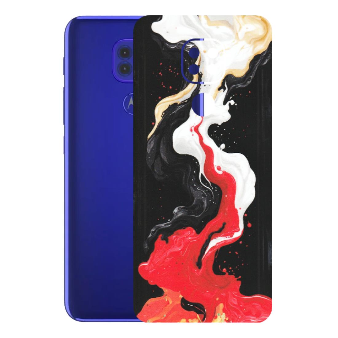 Motorola Phone Skins (All Models) - Black Red White Paint Splash Fusion - Matte Finish (M-56) Motorola Moto G9