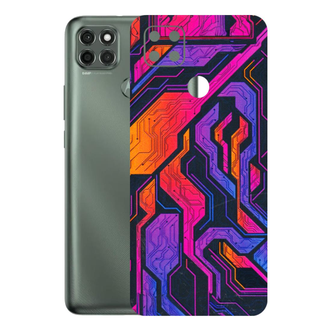 Motorola Phone Skins (All Models) - Tech Circuits Futuristic - 3D Embossed Finish (L-07) Motorola Moto G9 Power