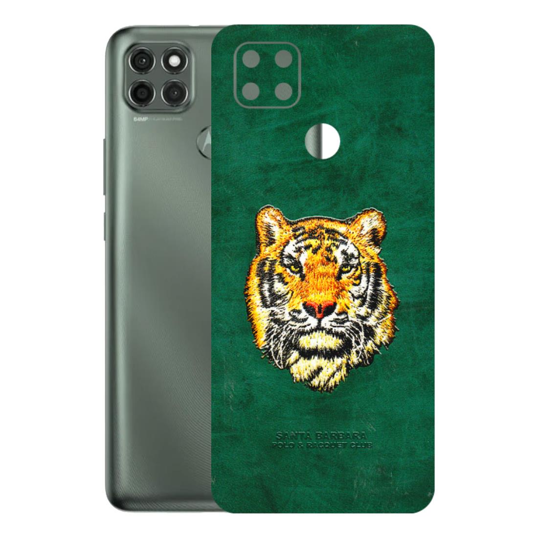 Motorola Phone Skins (All Models) - Leather Feel Tiger - 3D Embossed Finish (L-111) Motorola Moto G9 Power