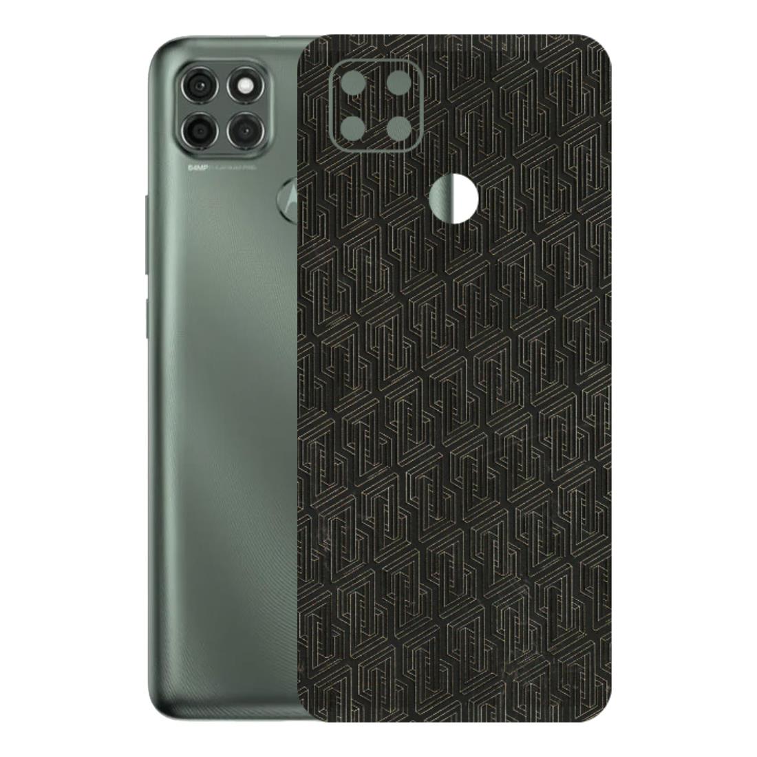 Motorola Phone Skins (All Models) - Black Abstract Pattern - 3D Embossed Finish (L-117) Motorola Moto G9 Power