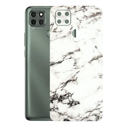 Motorola Phone Skins (All Models) - Black and White Marble Texture - 3D Embossed Finish (L-124) Motorola Moto G9 Power