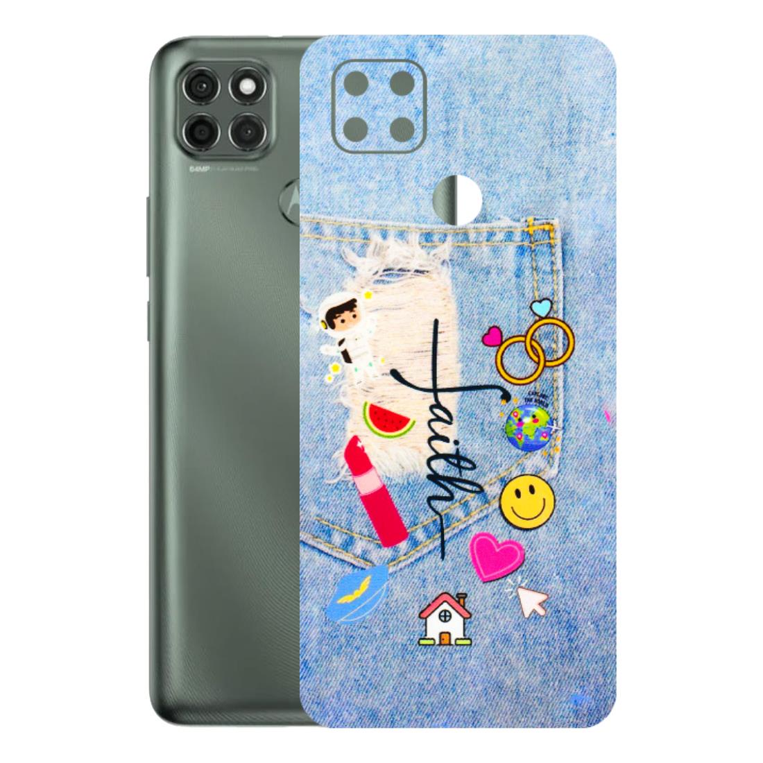 Motorola Phone Skins (All Models) - Denim Jeans Pocket - 3D Embossed Finish (L-134) Motorola Moto G9 Power