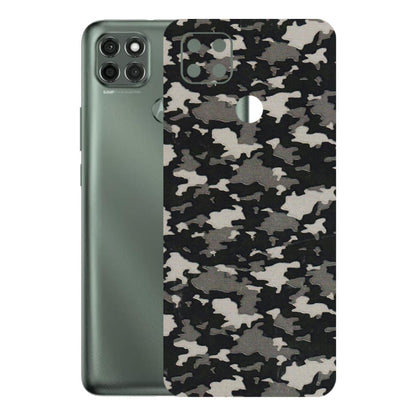 Motorola Phone Skins (All Models) - Black/Grey Camoflaunge - 3D Embossed Finish (L-142) Motorola Moto G9 Power