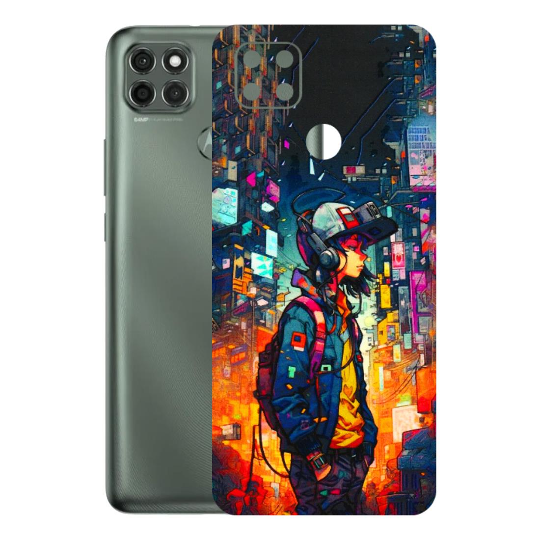 Motorola Phone Skins (All Models) - Street Anime Guy - 3D Embossed Finish (L-158) Motorola Moto G9 Power