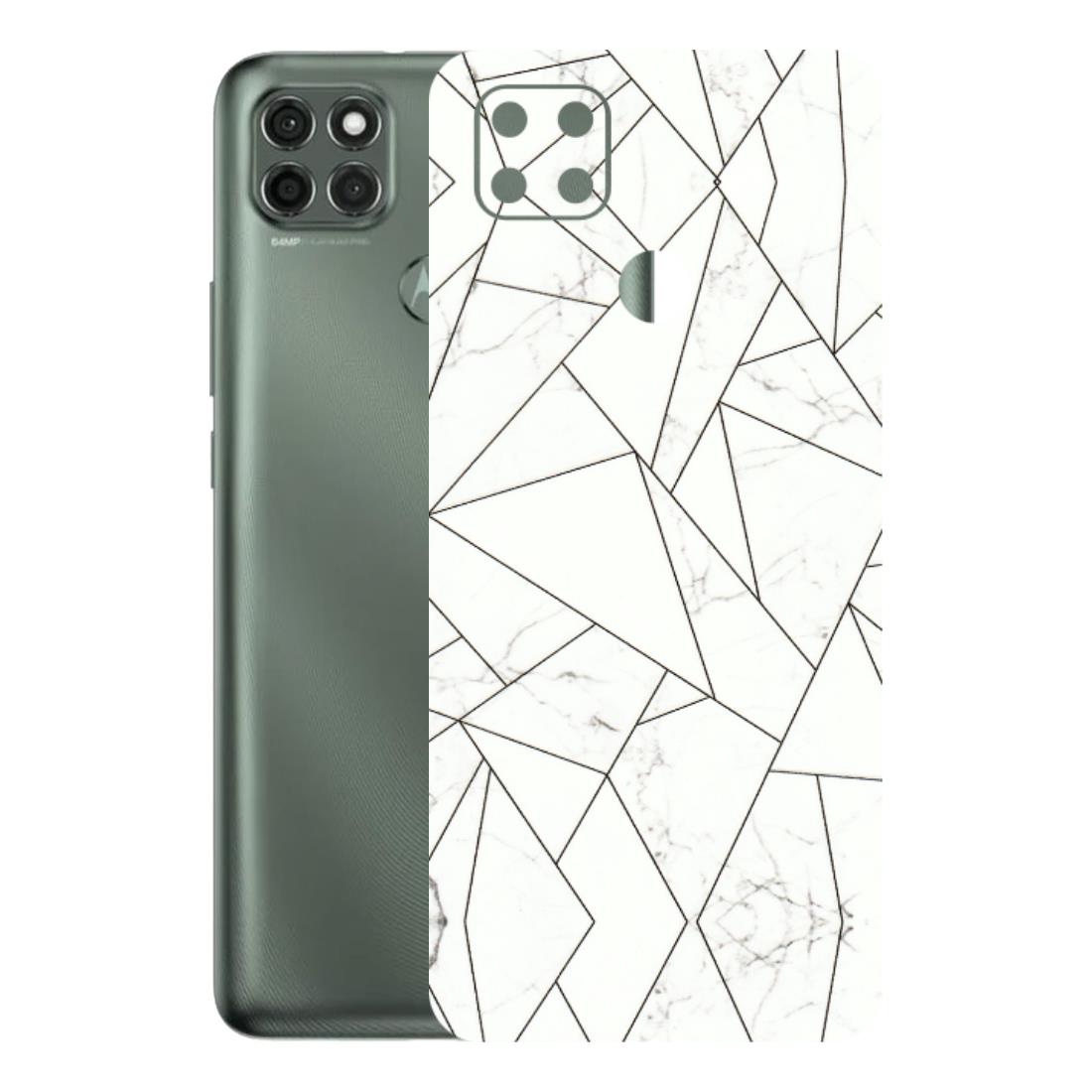 Motorola Phone Skins (All Models) - Luxury White Marble Effect - 3D Embossed Finish (L-168) Motorola Moto G9 Power