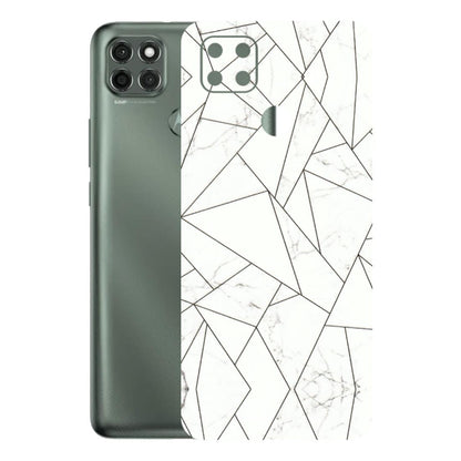 Motorola Phone Skins (All Models) - Luxury White Marble Effect - 3D Embossed Finish (L-168) Motorola Moto G9 Power