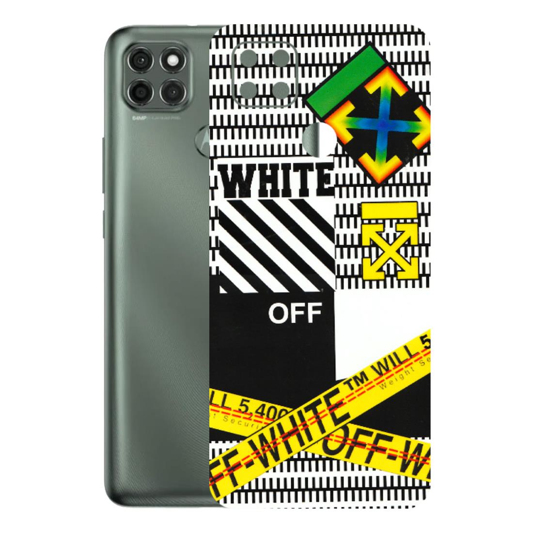 Motorola Phone Skins (All Models) - White Off Abstract - 3D Embossed Finish (L-172) Motorola Moto G9 Power