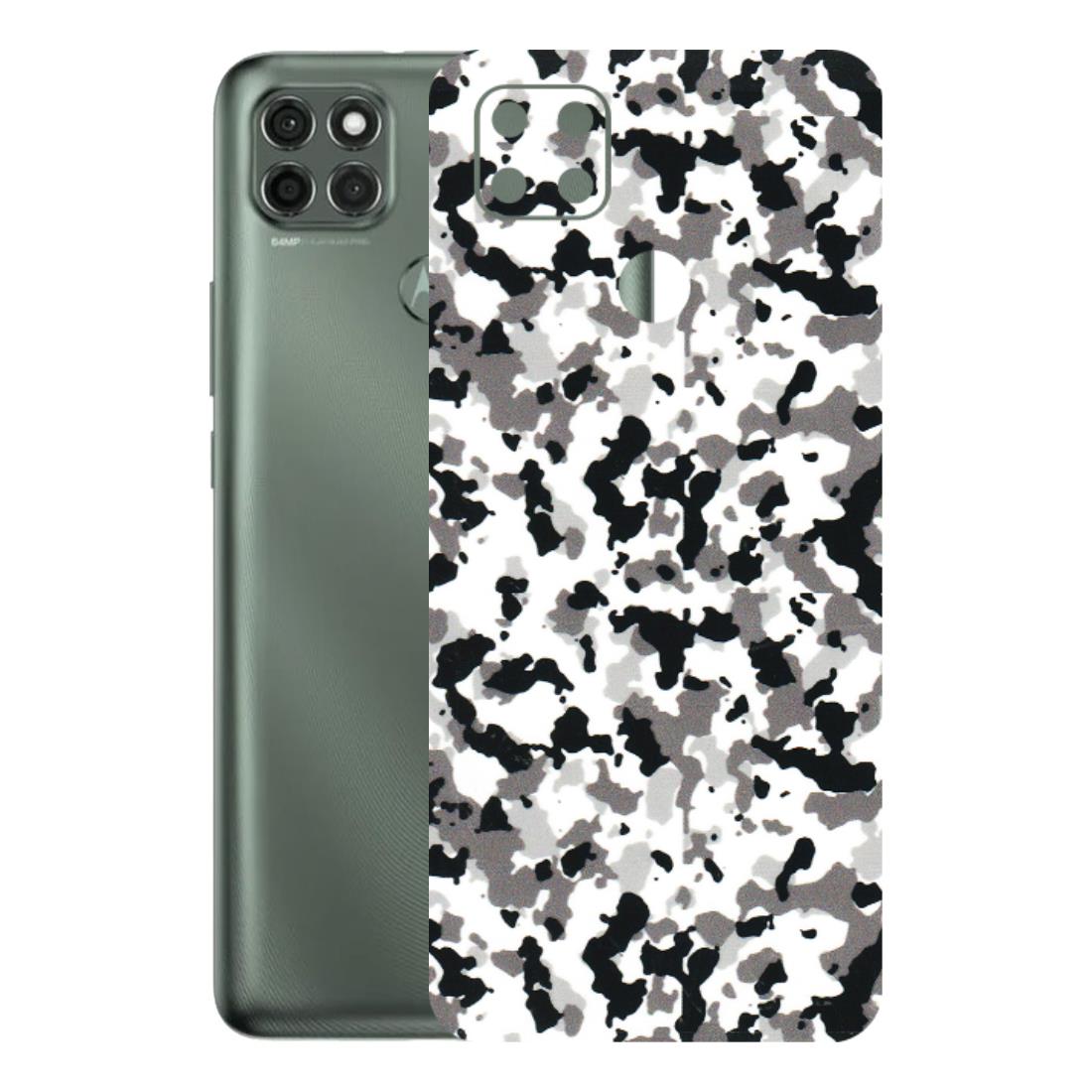 Motorola Phone Skins (All Models) - White Black Camouflage - 3D Embossed Finish (L-18) Motorola Moto G9 Power