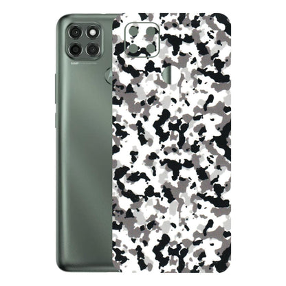 Motorola Phone Skins (All Models) - White Black Camouflage - 3D Embossed Finish (L-18) Motorola Moto G9 Power