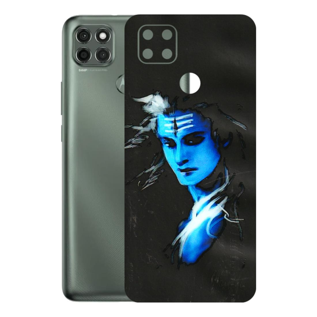 Motorola Phone Skins (All Models) - Har Har Mahadev Blue/Black - 3D Embossed Finish (L-185) Motorola Moto G9 Power