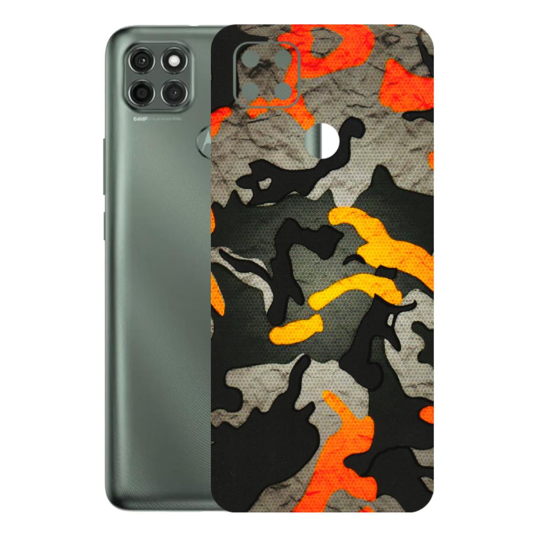Motorola Phone Skins (All Models) - Orange Camouflage - 3D Embossed Finish (L-204) Motorola Moto G9 Power