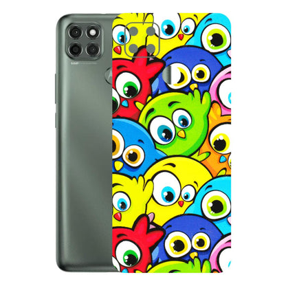 Motorola Phone Skins (All Models) - Cute Fluffy Birds - 3D Embossed Finish (L-213) Motorola Moto G9 Power