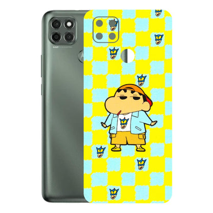 Motorola Phone Skins (All Models) - Yellow Blue Shinchan Cute - 3D Embossed Finish (L-221) Motorola Moto G9 Power