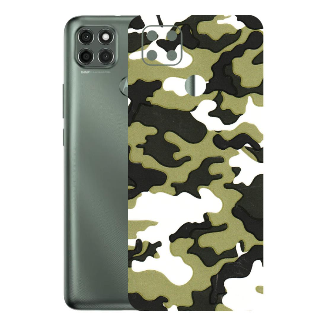 Motorola Phone Skins (All Models) - Camouflages White And Green - 3D Embossed Finish (L-243) Motorola Moto G9 Power
