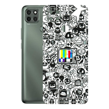 Motorola Phone Skins (All Models) - Doodles Positive Art - 3D Embossed Finish (L-263) Motorola Moto G9 Power