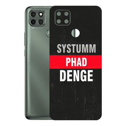 Motorola Phone Skins (All Models) - Systumm Phad Denge - 3D Embossed Finish (L-278) Motorola Moto G9 Power