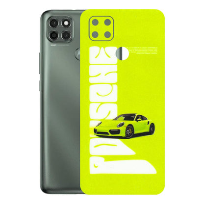 Motorola Phone Skins (All Models) - Lime Green Porche - 3D Embossed Finish (L-30) Motorola Moto G9 Power
